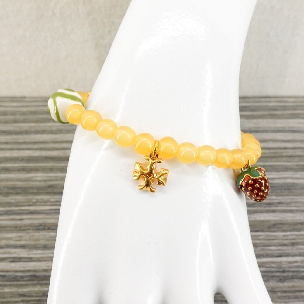 Tory Burch Women's Roxanne Beaded Tassel Bracelet Yellow OS - Picture 6 of 12